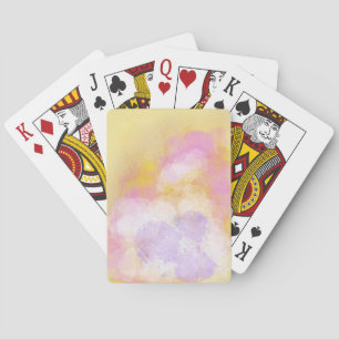Abstract Watercolors - Orange Background Playing Cards