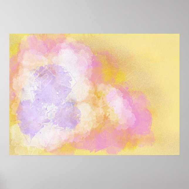 Abstract Watercolors - Orange Background Poster (Front)