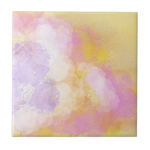 Abstract Watercolors - Orange Background Tile
