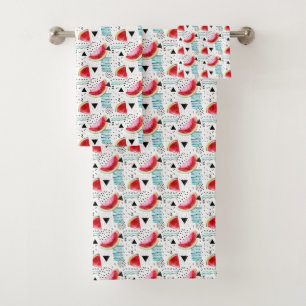 Abstract Watermelon Pattern Bath Towel Set