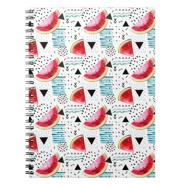 Abstract Watermelon Pattern Spiral Notebook (Front)