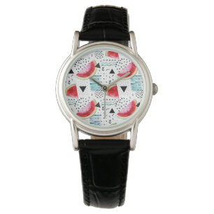 Abstract Watermelon Pattern Watch