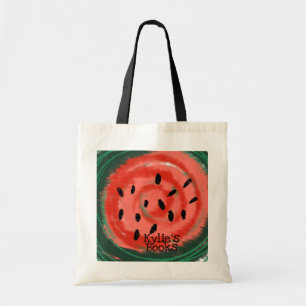 Abstract Watermelon Slice Custom Library Books Tote Bag