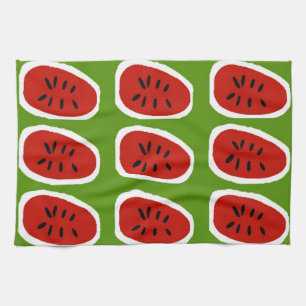 Abstract Watermelon Slices Tea Towel