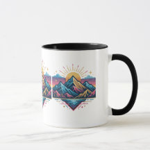 Abstract Wave Coffee Mug for Art Lovers
