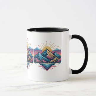 Abstract Wave Coffee Mug for Art Lovers