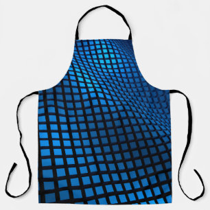 Abstract wave design blue apron