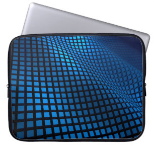 Abstract wave design blue laptop sleeve