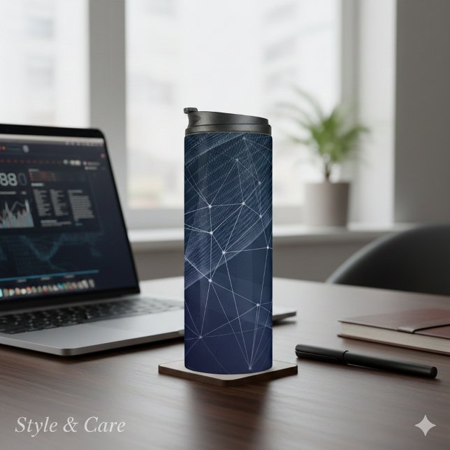 Abstract Wave & Geometry Pattern Thermal Tumbler (Abstract Wave & Geometry Pattern Thermal Tumbler)