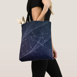 Abstract Wave & Geometry Pattern Tote Bag