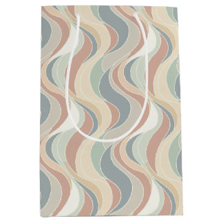 Abstract Wave Pattern Medium Gift Bag
