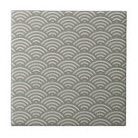 Abstract Wave Pattern Olive Green Tile<br><div class="desc">Abstract modern Japanese Wave Pattern in olive green and white decorative ceramic tile. Add this style to a kitchen backsplash, art tile, wall tile, fireplace surround, or bathroom shower. You may also want a framed tile or keepsake box with this design.</div>