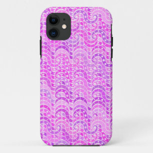 Abstract wave pattern - violet, lavender, orchid iPhone 11 case