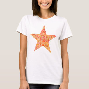 Abstract wave star - orange, coral and gold T-Shirt