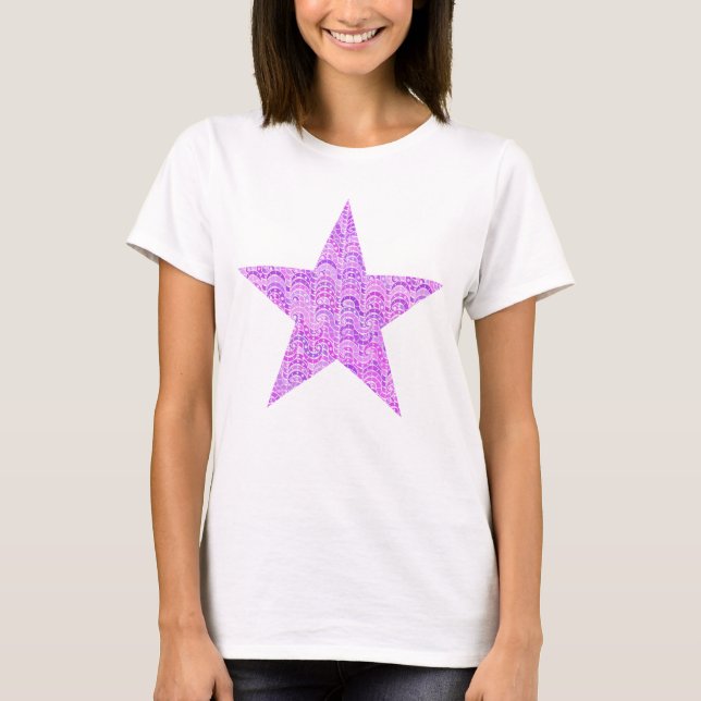 Abstract wave star - violet, lavender, orchid T-Shirt (Front)