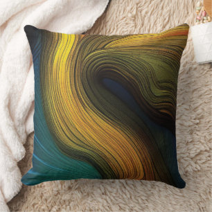Abstract Wave Throw Pillow