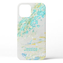 Abstract WaVe Turquoise  Personalised Art IPhone
