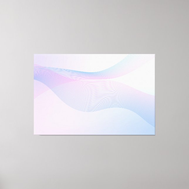 Abstract Wavelines Pink Blue Canvas Print (Front)