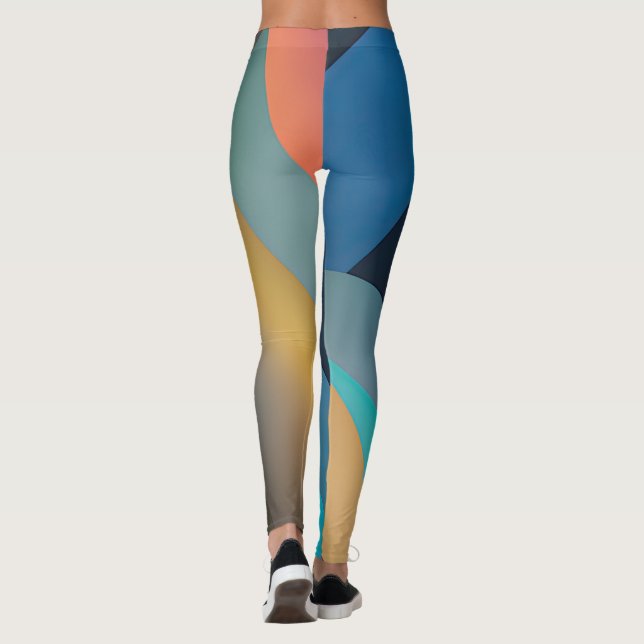 Abstract Waves and Swirls 29 Leggings (Back)