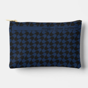 Abstract Waves Blue and Black with Text Accessory Pouch
