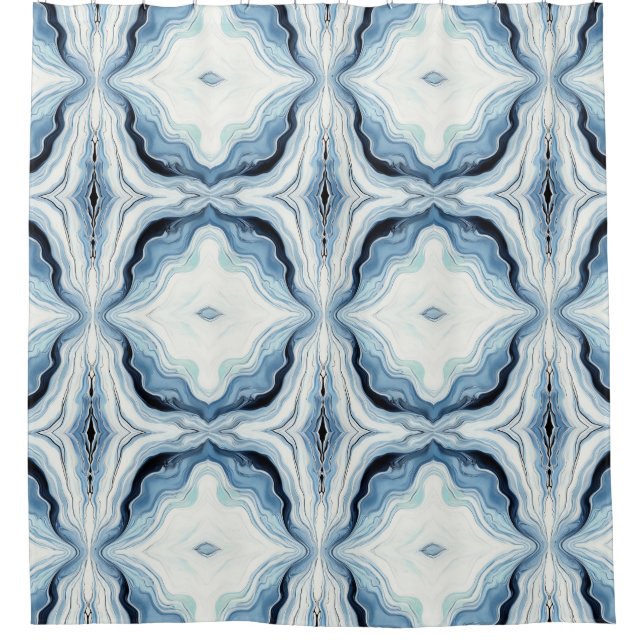 Abstract Waves clashing pattern Shower Curtain (Front)