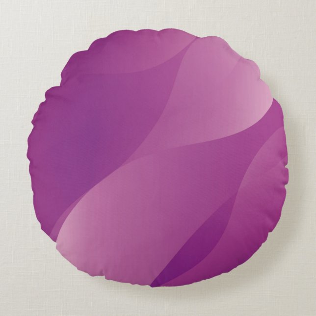 Abstract Waves. Futuristic Technology Style Backgr Round Cushion (Front)