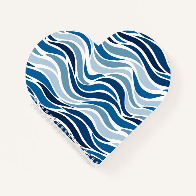 Abstract Waves in blues  Notebook (Front)