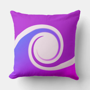 Abstract Waves in Violet Blue & White Cushion