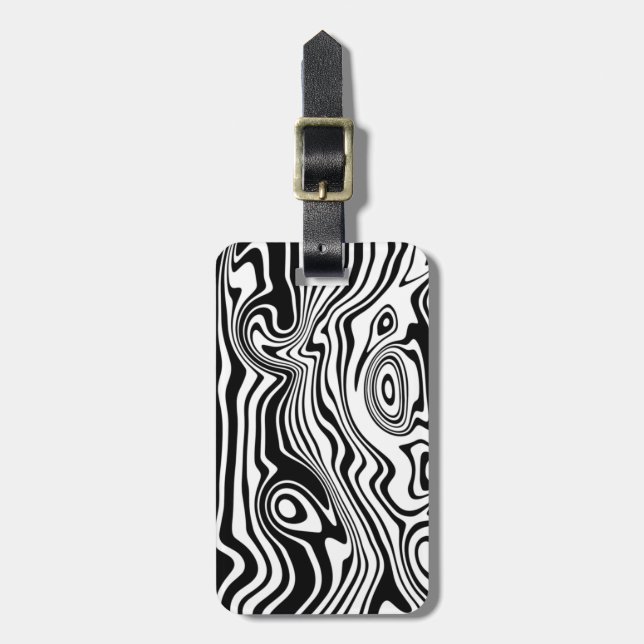 Abstract Waves Luggage Tag - Choose Colours (Front Vertical)