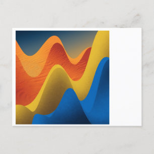 Abstract Waves mariage homme femme Postcard