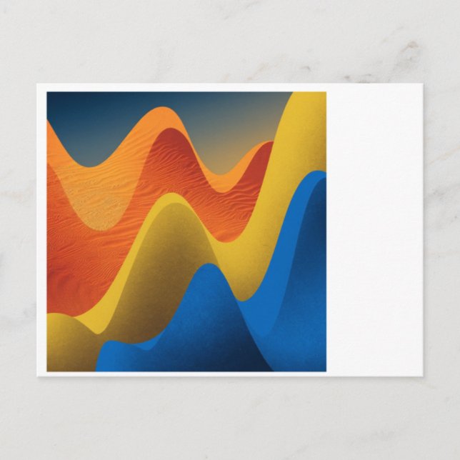 Abstract Waves mariage homme femme  Postcard (Front)