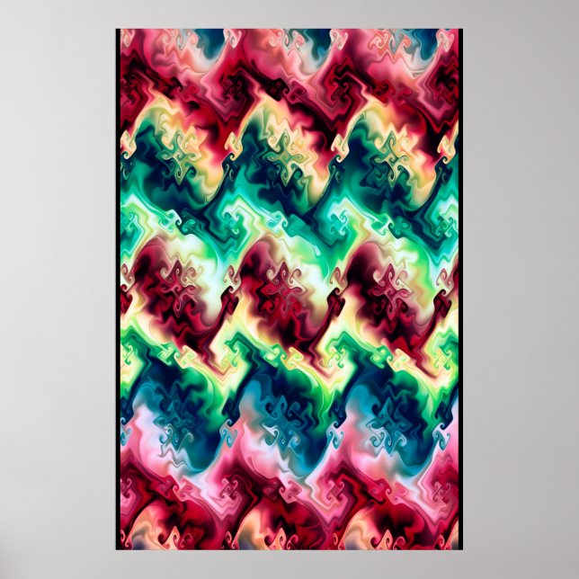 Abstract Waves of Color Poster (Front)