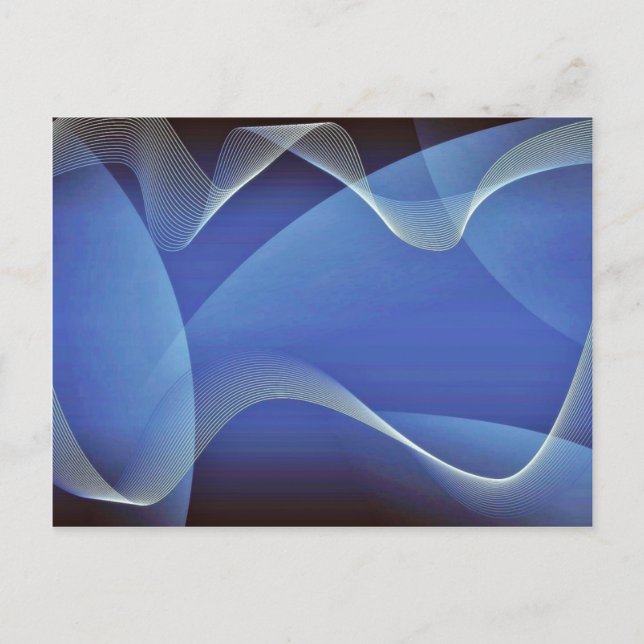 Abstract Waves On A Blue Background Postcard (Front)