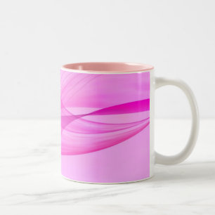 Abstract Waves on Pink Ceramic Mug