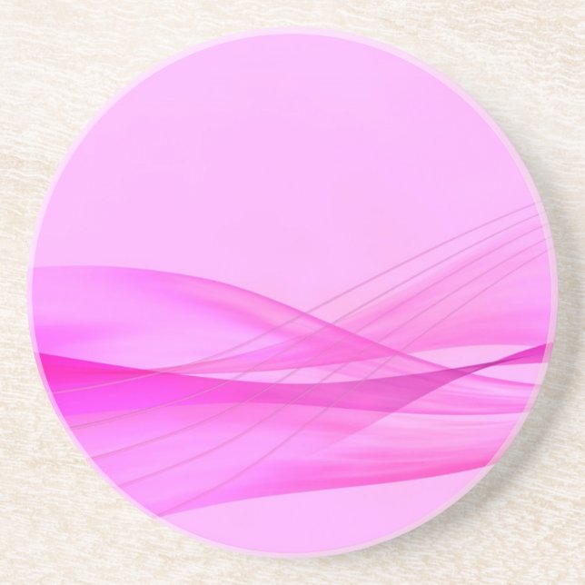 Abstract Waves On Pink Sandstone Coaster (Front)