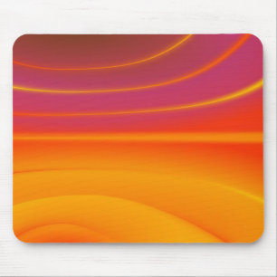 abstract waves orange mouse pad