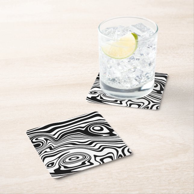 Abstract Waves Paper Coaster - Your Colours (Insitu)