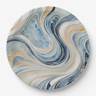 Abstract Waves Paper Plate