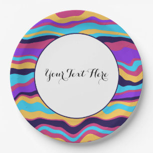 Abstract Waves Paper Plate