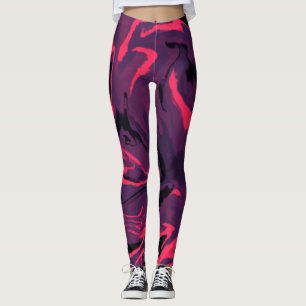 Abstract Waves Pattern Leggings