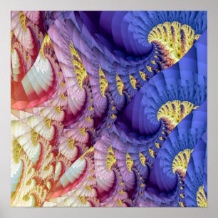Abstract Waves Pattern Poster