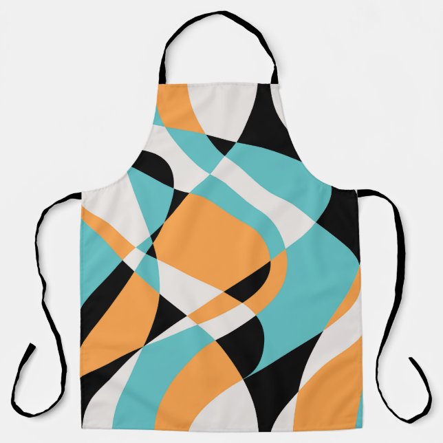 Abstract Waves Pattern Seamless Design Apron (Front)