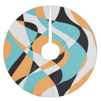 Abstract Waves Pattern Seamless Design Brushed Polyester Tree Skirt