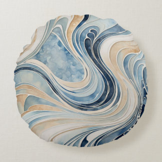 Abstract Waves Round Cushion