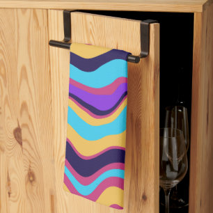 Abstract Waves Tea Towel