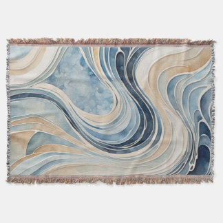 Abstract Waves Throw Blanket