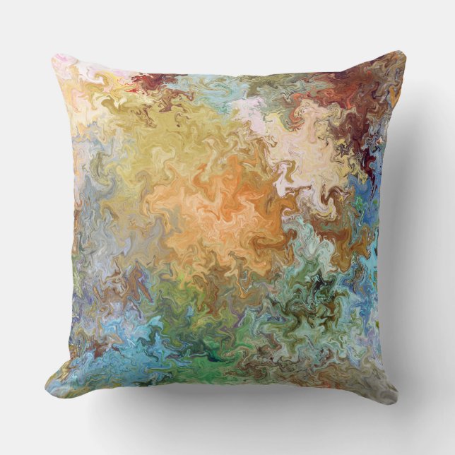 Abstract Waves  Throw Pillow (Front)