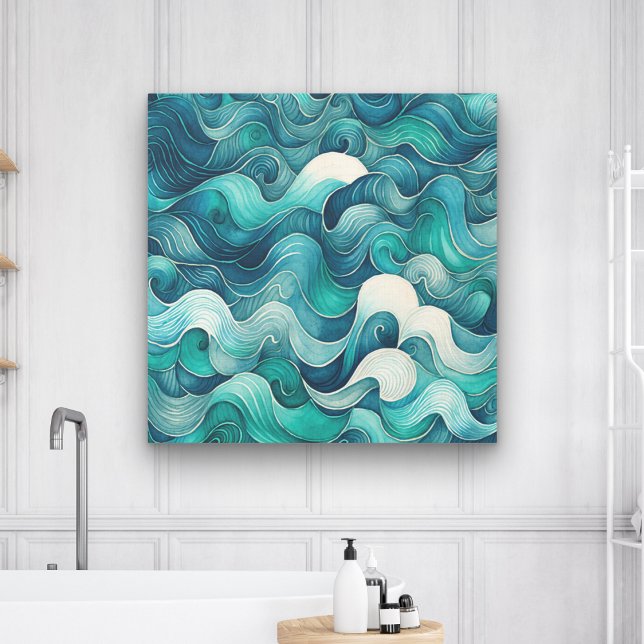 Abstract Waves Wall Art Large Canvas Print (Creator Uploaded)