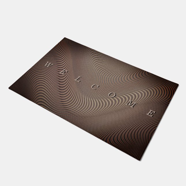 Abstract Wavy Art Brown Doormat (Angled)