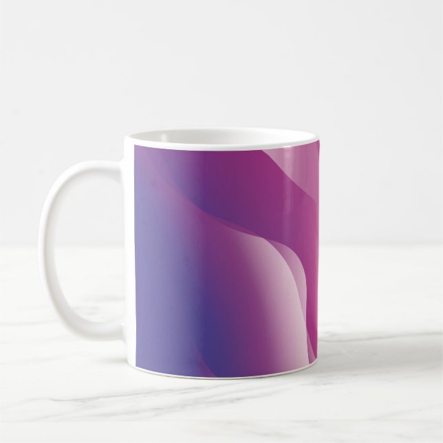 Abstract Wavy Background. Illustration with Colour Coffee Mug (Left)